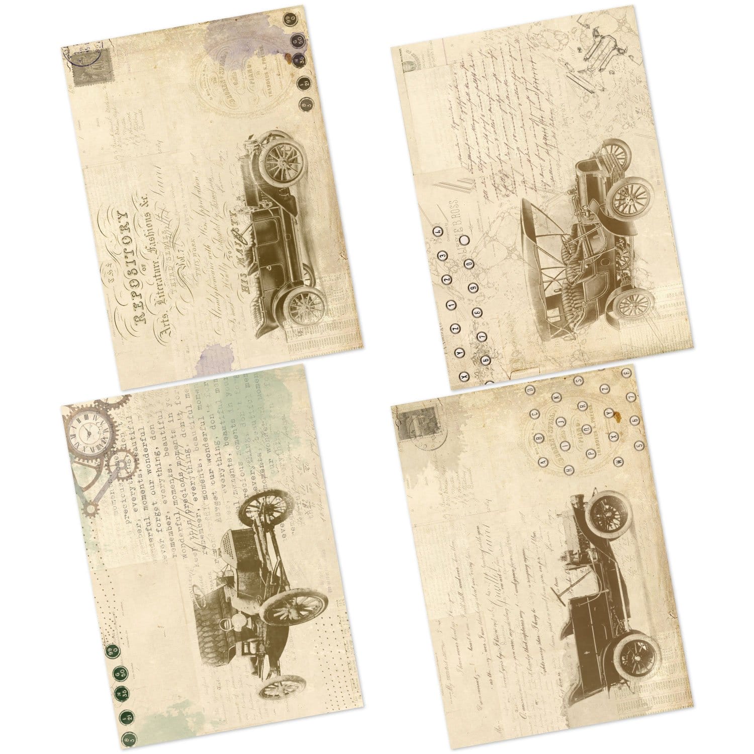 CrafTangles Decoupage Paper Pack - Vintage Cars 2 (A4) - 4 sheets Vintage Cars 2 Amazon 4 Images Vintage-Cars-2-Amazon-4-Images