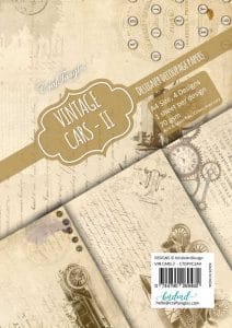 CrafTangles Decoupage Paper Pack - Vintage Cars 2 (A4) - 4 sheets