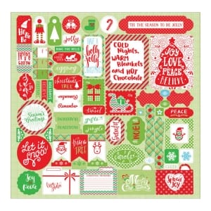 Authentique Jolly Christmas Cardstock Stickers 12"X12"