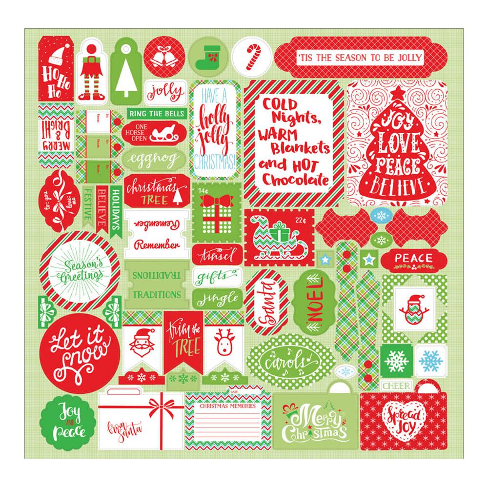 Authentique Jolly Christmas Cardstock Stickers 12"X12" authentique jolly christmas sticker 12by12 Authentique Jolly Christmas Cardstock Stickers 12"X12"