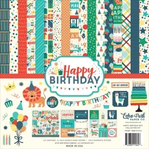 EchoPark paper pad - Happy Birthday Boy Collection Kit (12 by 12 inch)