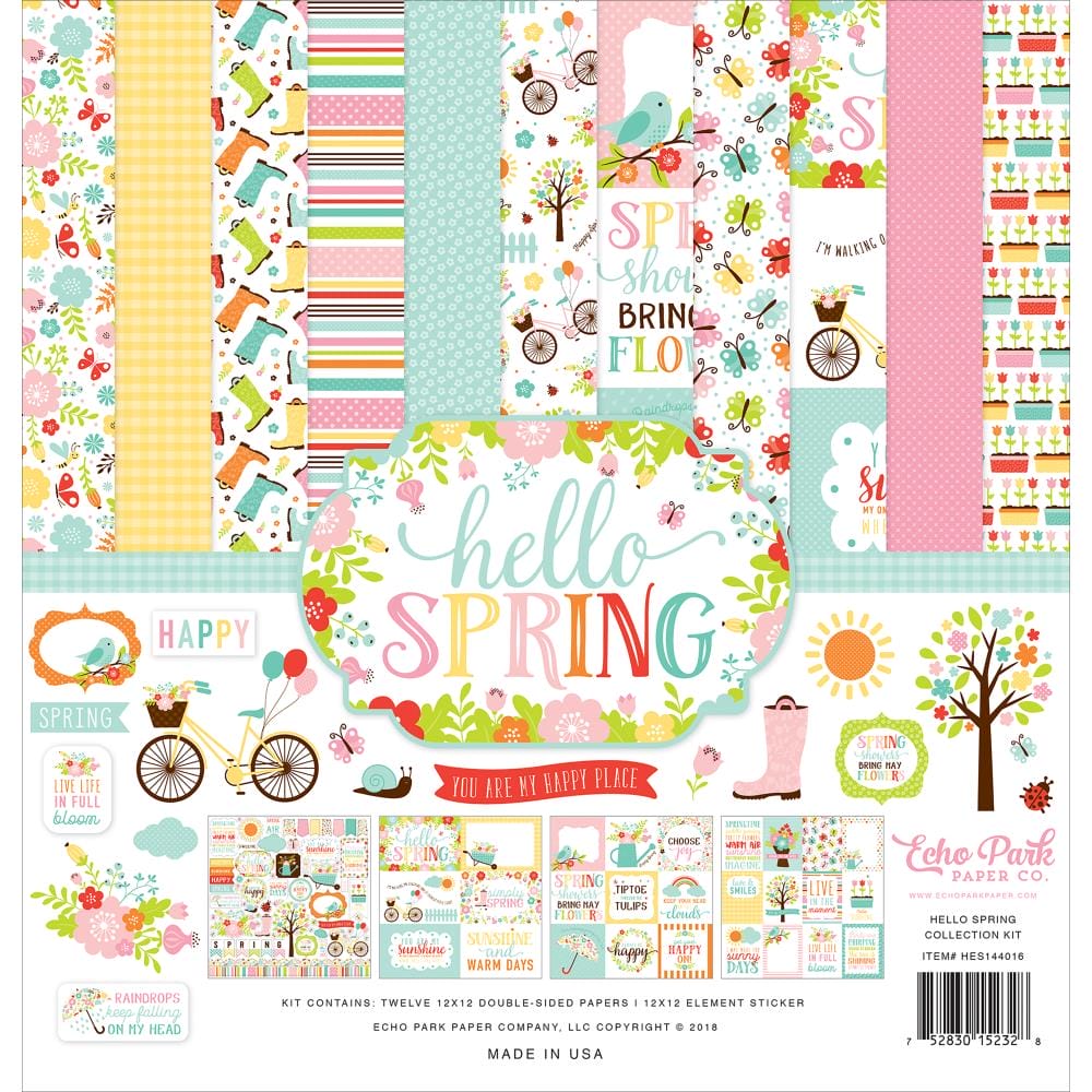 EchoPark paper pad - Hello Spring Collection Kit (12 by 12 inch)