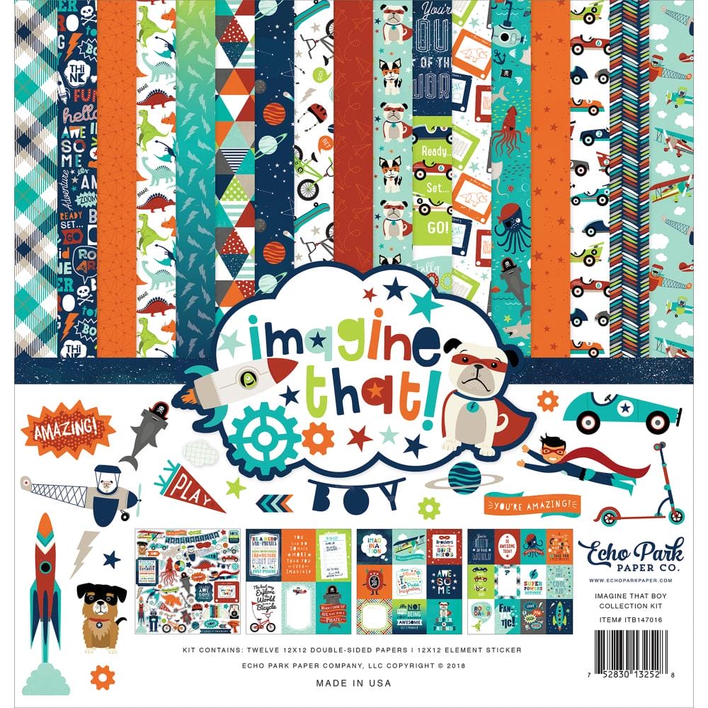 EchoPark paper pad - Imagine That Boy Collection Kit (12 by 12 inch)