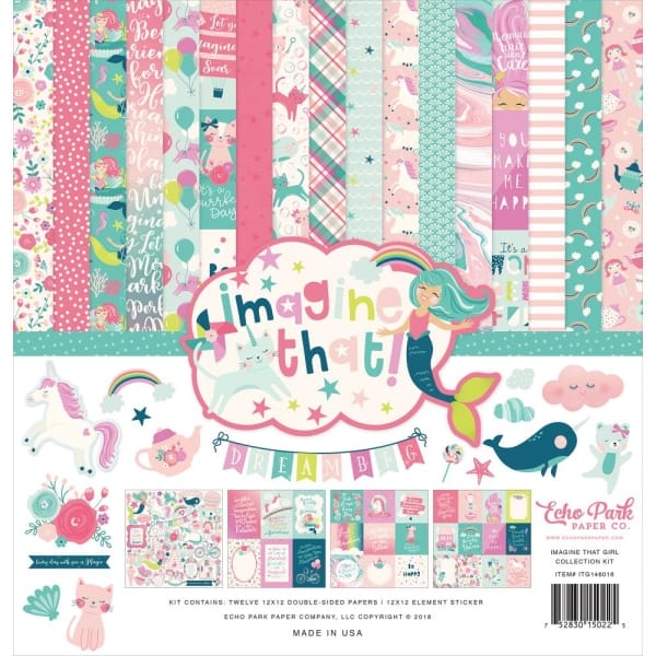 EchoPark paper pad - Imagine That Girl Collection Kit (12 by 12 inch)