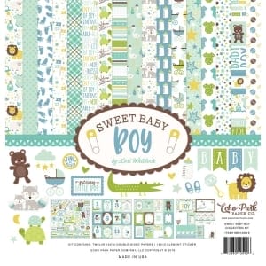 EchoPark paper pad - Sweet Baby Boy Collection Kit (12 by 12 inch)