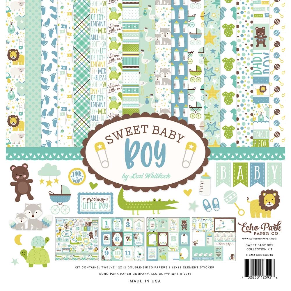EchoPark paper pad - Sweet Baby Boy Collection Kit (12 by 12 inch) echo park sweet baby boy 12by12 collection kit EchoPark paper pad - Sweet Baby Boy Collection Kit (12 by 12 inch)