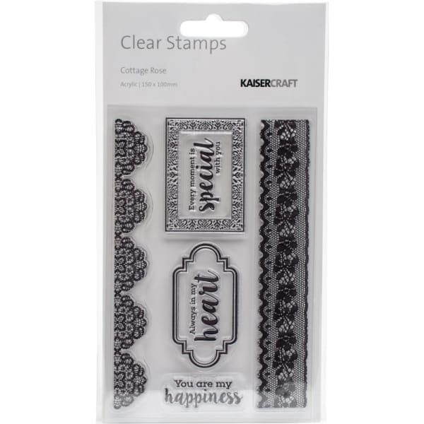 KaiserCraft Cottage Rose Clear Stamp 6"X4"