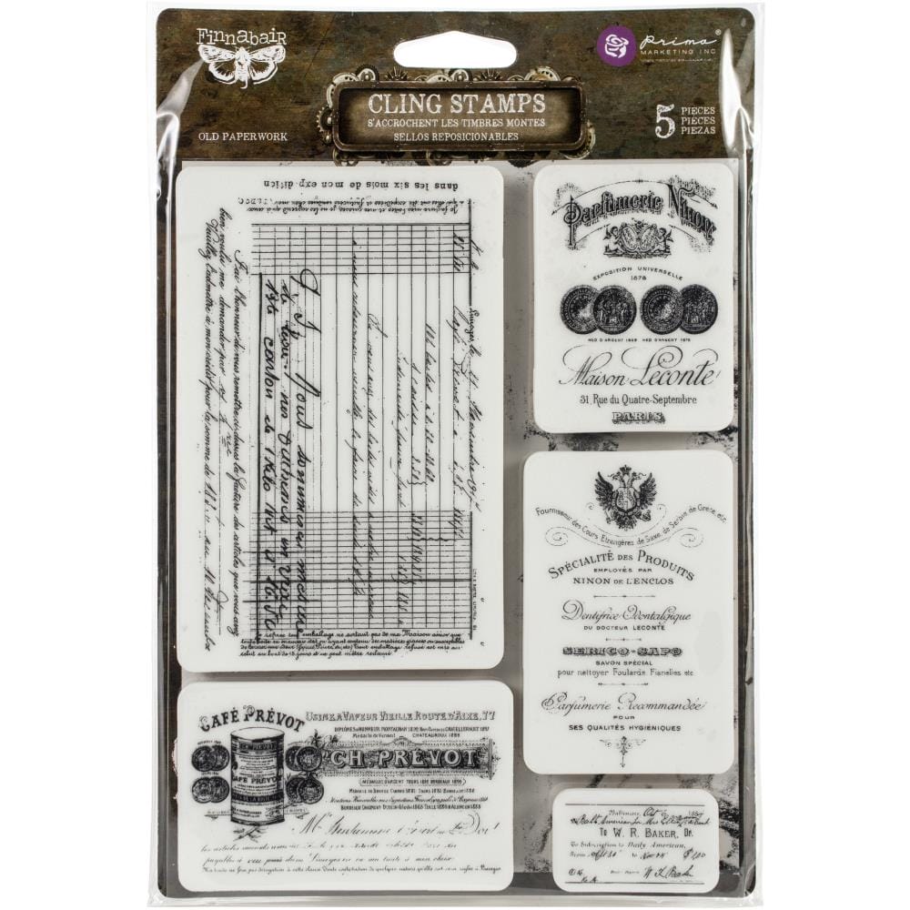 Old Paperwork Finnabair Cling Stamps 6"X7.5" by Prima