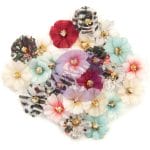 Prima Marketing Fabric Flowers - This Place/Midnight Garden, 24/Pkg