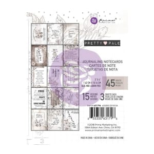 Prima - Pretty Pale - 3 x 4 Journaling Cards