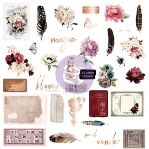 Prima Marketing Midnight Garden Cardstock Ephemera 35/Pkg