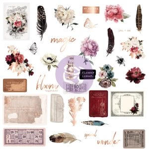Prima Marketing Midnight Garden Cardstock Ephemera 35/Pkg