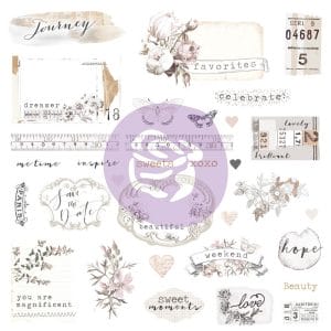 Prima Marketing Pretty Pale Cardstock Ephemera/Stickers 65/Pk