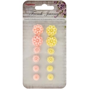 ScrapBerry's French Journey Resin Flower Embellishments