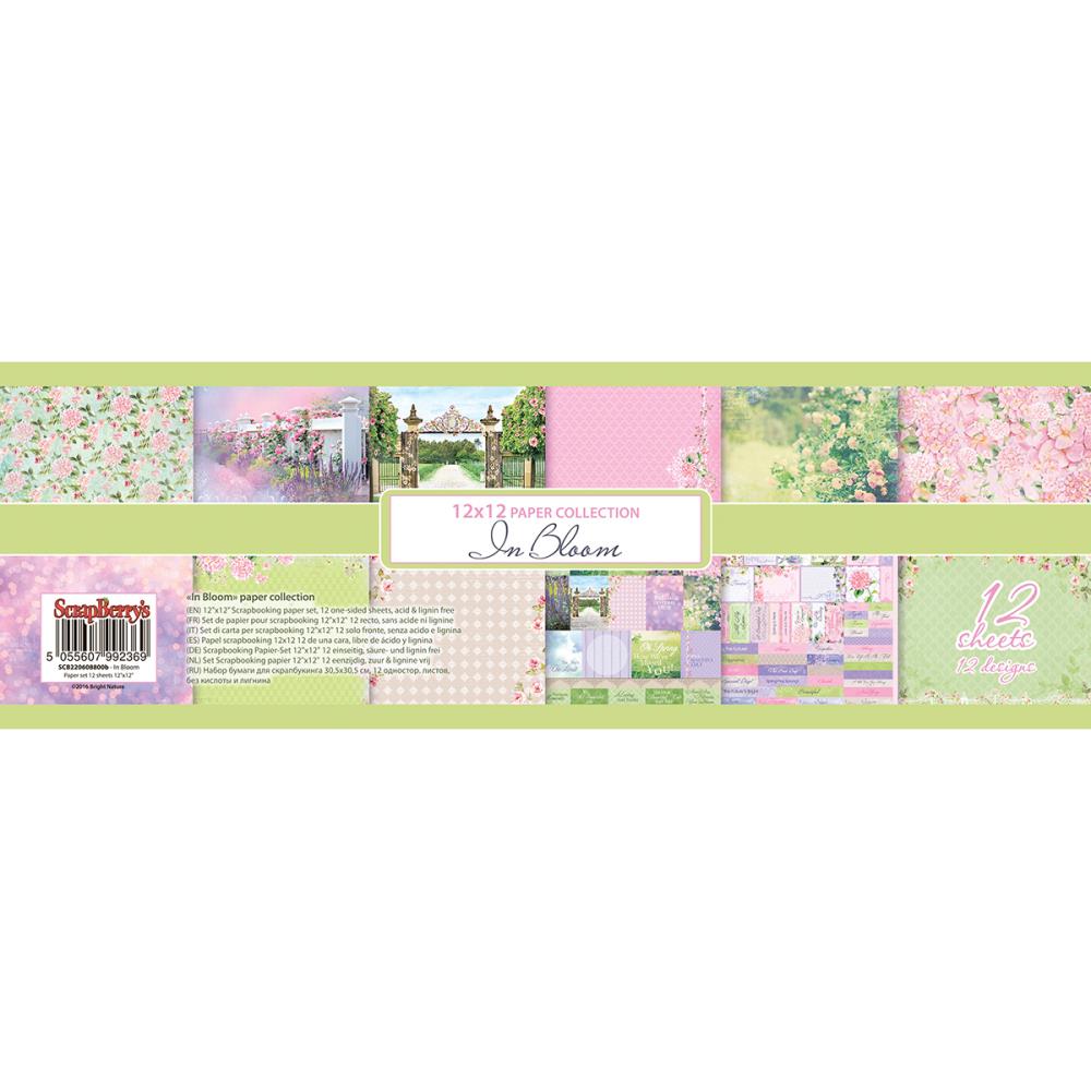 ScrapBerry's In Bloom Paper Pack 12"X12" 12/Pkg scrapberry in bloom paper ScrapBerry's In Bloom Paper Pack 12"X12" 12/Pkg