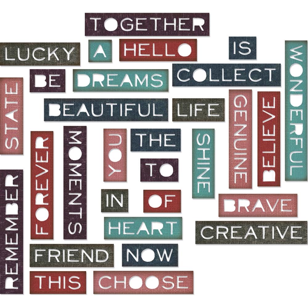 Sizzix Thinlits Dies By Tim Holtz 30/Pkg - Pondering Words Sizzix Thinlits Dies By Tim Holtz 30/Pkg - Pondering Words