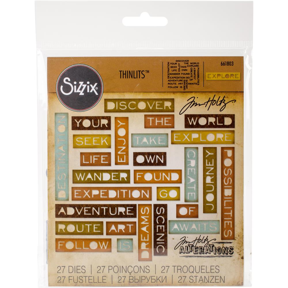 Sizzix Thinlits Dies By Tim Holtz 30/Pkg - Traveler Words