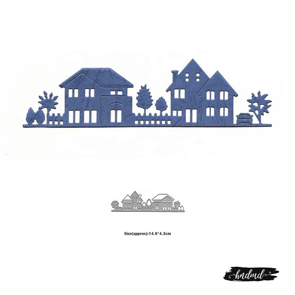 Steel Dies - Row of Houses XY1194 steel cutting dies CraftAdda Steel Dies - Row of Houses