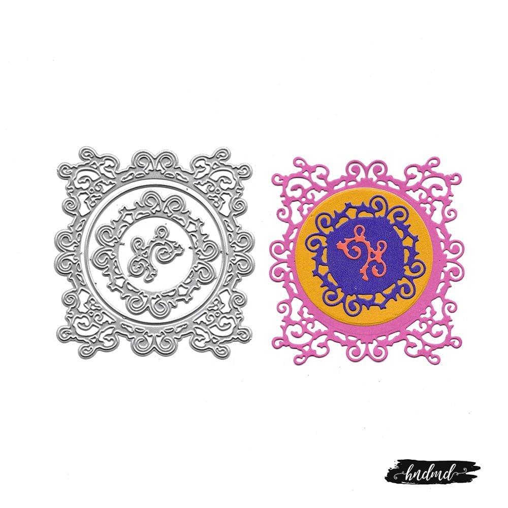 Steel Dies - Decorative Ornate Squares (Set of 4 dies) XY922 steel cutting dies CraftAdda Steel Dies - Decorative Ornate Squares (Set of 4 dies)