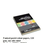 CAMPAP 2 side ruled pastel 5 mixed colour paper pack A4( 4 sheets per colour) - Pack of 2 (EFMA 150804)