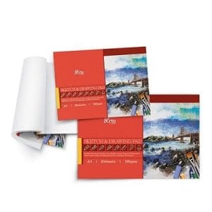 Campap Sketch & Drawing pad, Bi-surface, cream colour paper (A3 size)