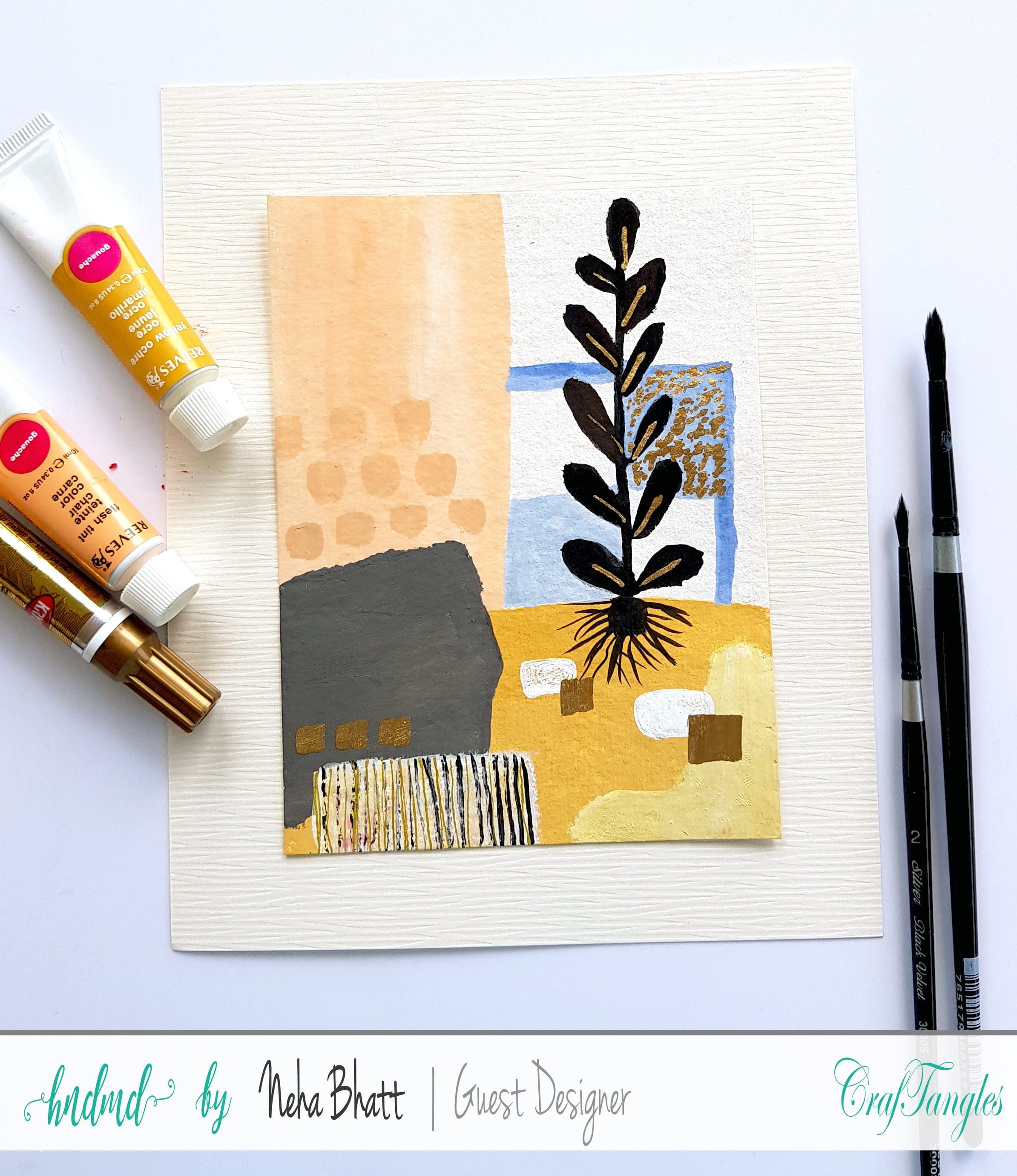 CrafTangles 100% cotton 300 gsm Rough handmade Watercolor Paper (Pack of 10) - 9 by 12 inches 20190827 163035 20190827_163035