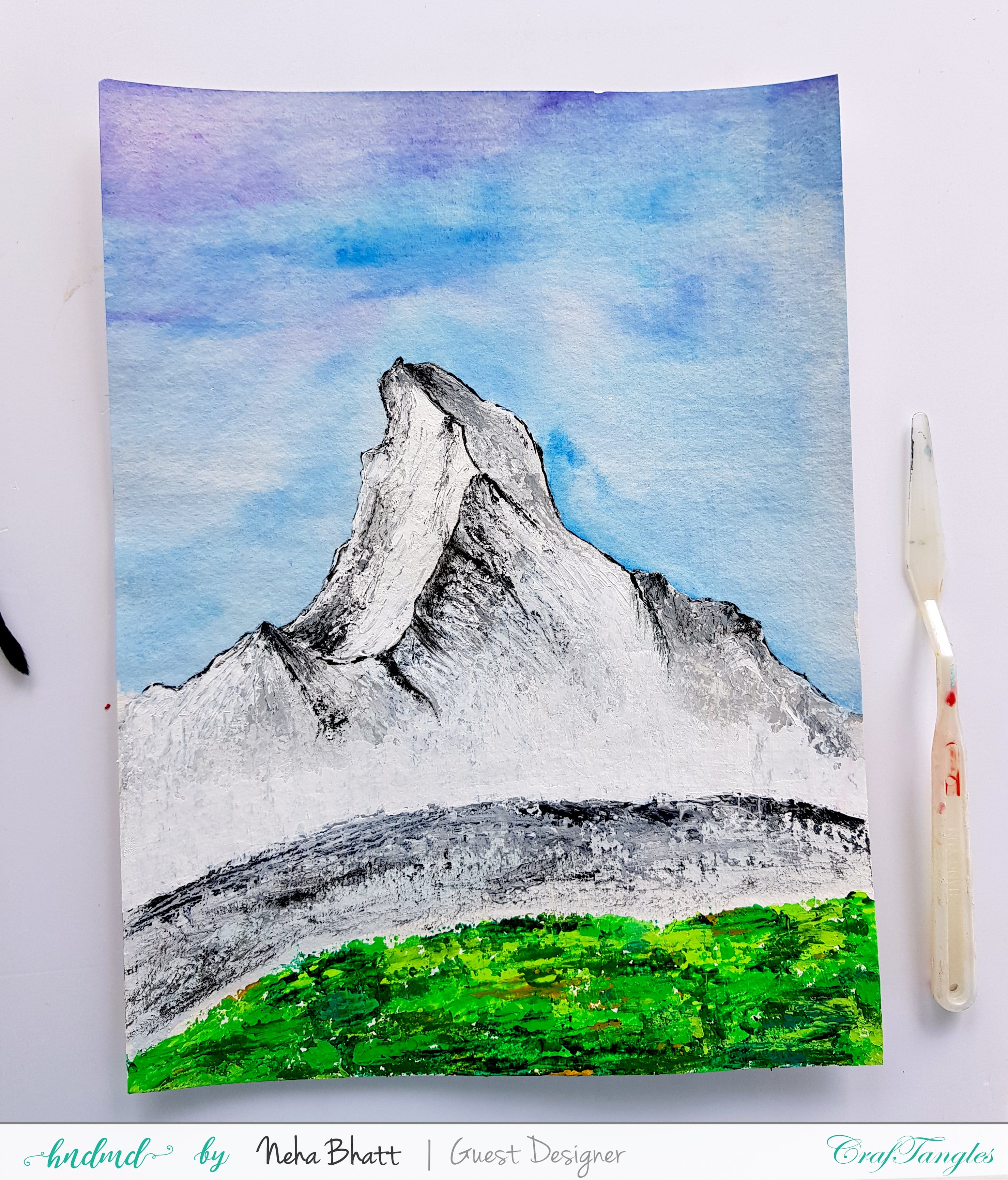 CrafTangles 100% cotton 300 gsm Rough handmade Watercolor Paper (Pack of 10) - 9 by 12 inches 20190827 163447 20190827_163447