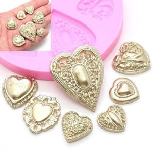Heart Shapes Silicone Clay Mould