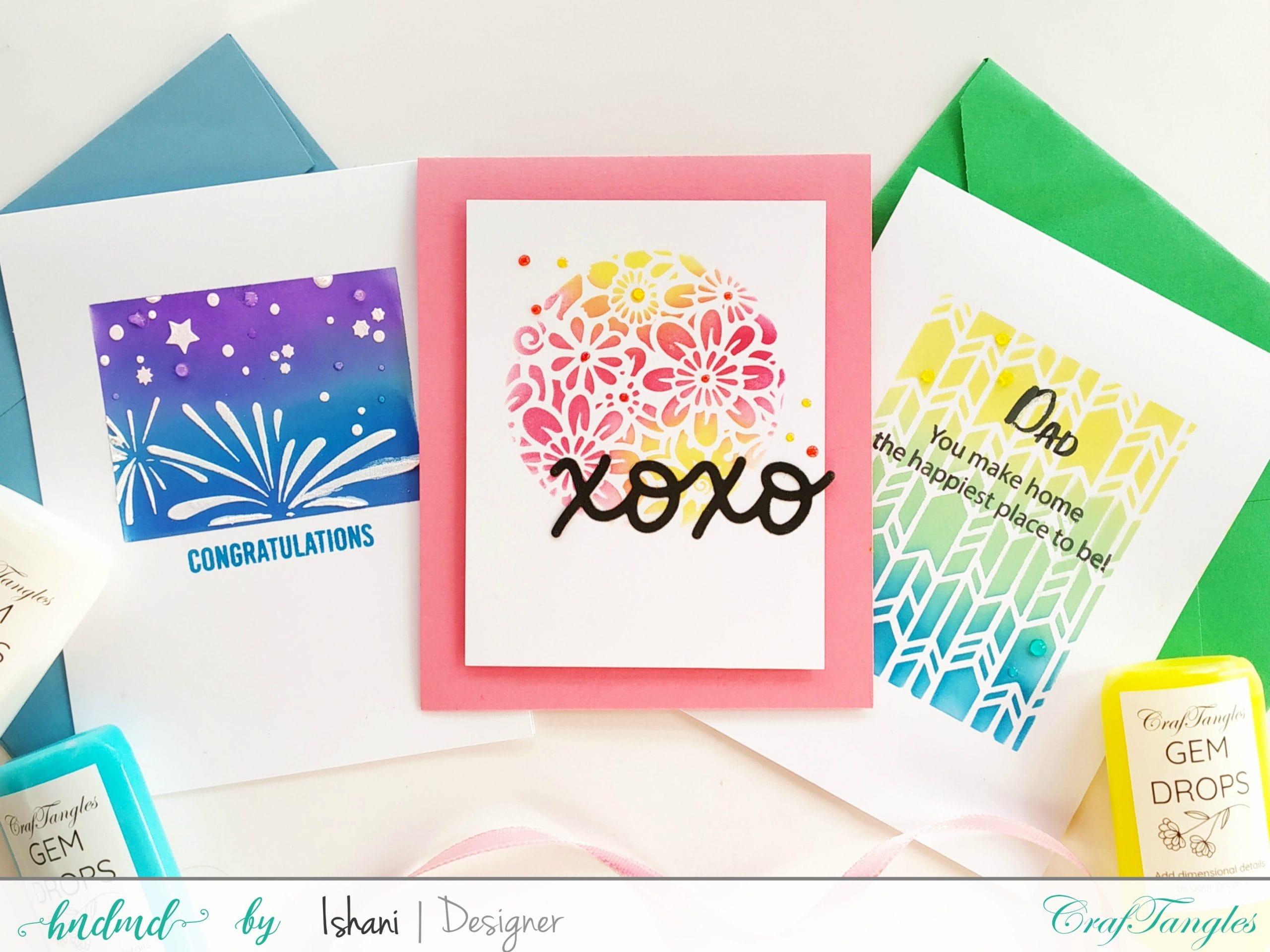 CrafTangles cardstock 12" by 12" (300 gsm) (Set of 10 sheets) - Dual Textured White Ishani July 2020 1 Ishani_July_2020_1