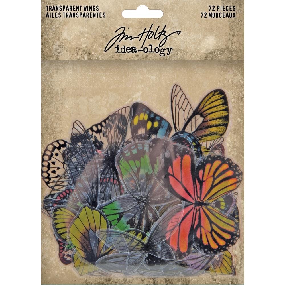 Tim Holtz Idealogy Transparent Acetate Wings 72/Pkg TH93785 tim holtz acetate wings Tim Holtz Idealogy Transparent Acetate Wings 72/Pkg