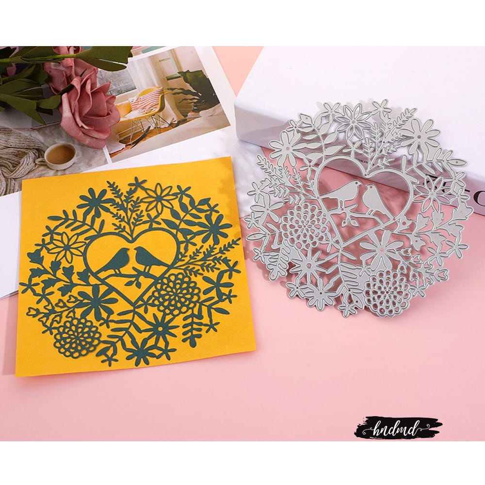 Steel Dies - Love Birds XY133 steel cutting dies CraftAdda 1 XY133_steel_cutting_dies_CraftAdda_1