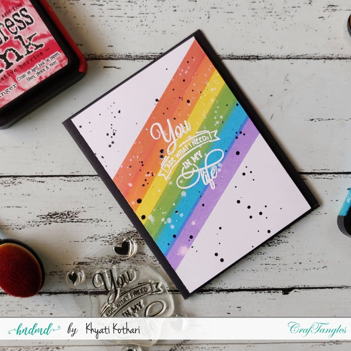 CrafTangles Stamping Masking Sheets / masking paper (Pack of 5) - A4 You are all I need card 2 You_are_all_I_need_card_2