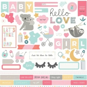 Photoplay Sticker - Snuggle up Girl Stickers 12"X12"