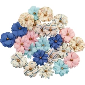 Prima Marketing Mulberry Paper Flowers - Moon Bay/Golden Coast, 24/Pkg