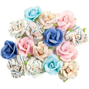 Prima Marketing Mulberry Paper Flowers - Golden Coast 15/Pkg