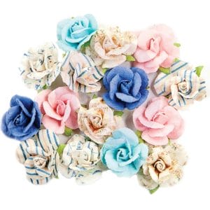 Prima Marketing Mulberry Paper Flowers - Golden Coast 15/Pkg