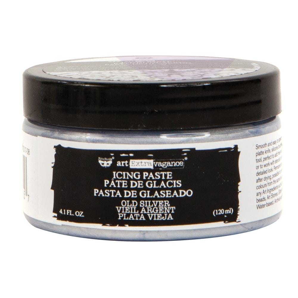 Prima Finnabair Art Extravagance Icing Paste 120ml Jar - Old Silver prima icing paste old silver Prima Finnabair Art Extravagance Icing Paste 120ml Jar - Old Silver