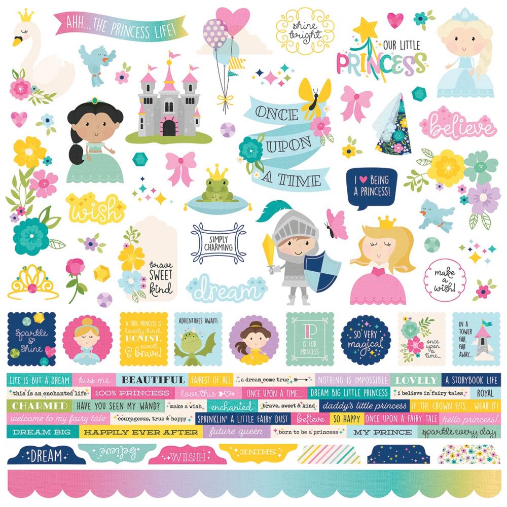 Simple Stories Sticker - Little Princess 12"X12" simple stories 12by12 sticker little princess Simple Stories Sticker - Little Princess 12"X12"