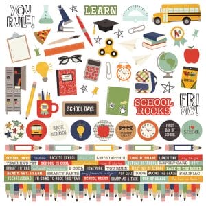 Simple Stories Sticker - School Rocks 12"X12"