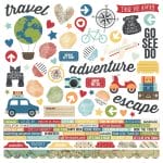 Simple Stories Sticker - Travel Notes 12"X12"
