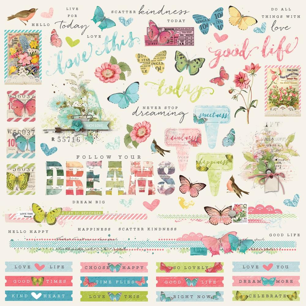 Simple Stories Sticker - Vintage Botanical 12"X12" simple stories 12by12 sticker vintage botanical Simple Stories Sticker - Vintage Botanical 12"X12"