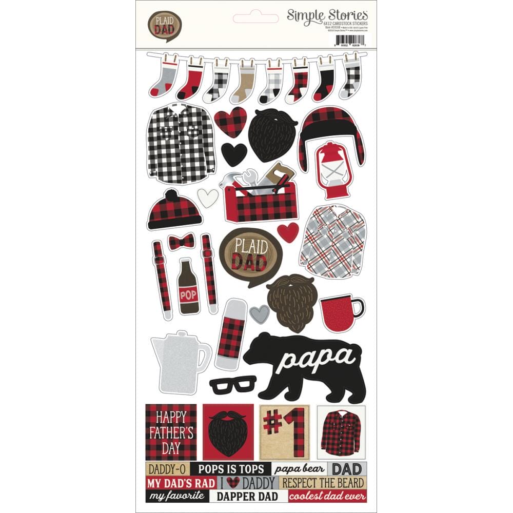 Simple Stories Plaid Dad Cardstock Stickers 6"X12" simple stories 6by12 sticker plaid dad Simple Stories Plaid Dad Cardstock Stickers 6"X12"