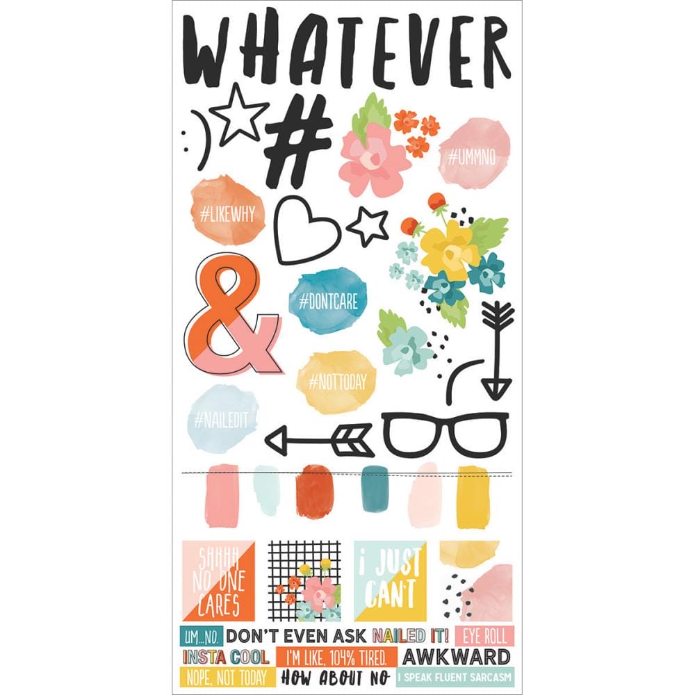 Simple Stories whatever Cardstock Stickers 6"X12" simple stories 6by12 sticker whatever Simple Stories whatever Cardstock Stickers 6"X12"