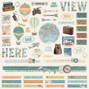 Simple Stories Sticker - Simple Vintage Traveler 12"X12"