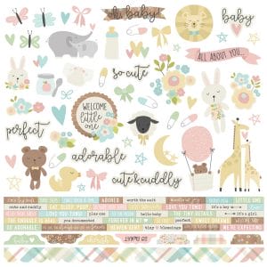 Simple Stories Sticker - Oh Baby Stickers 12"X12"