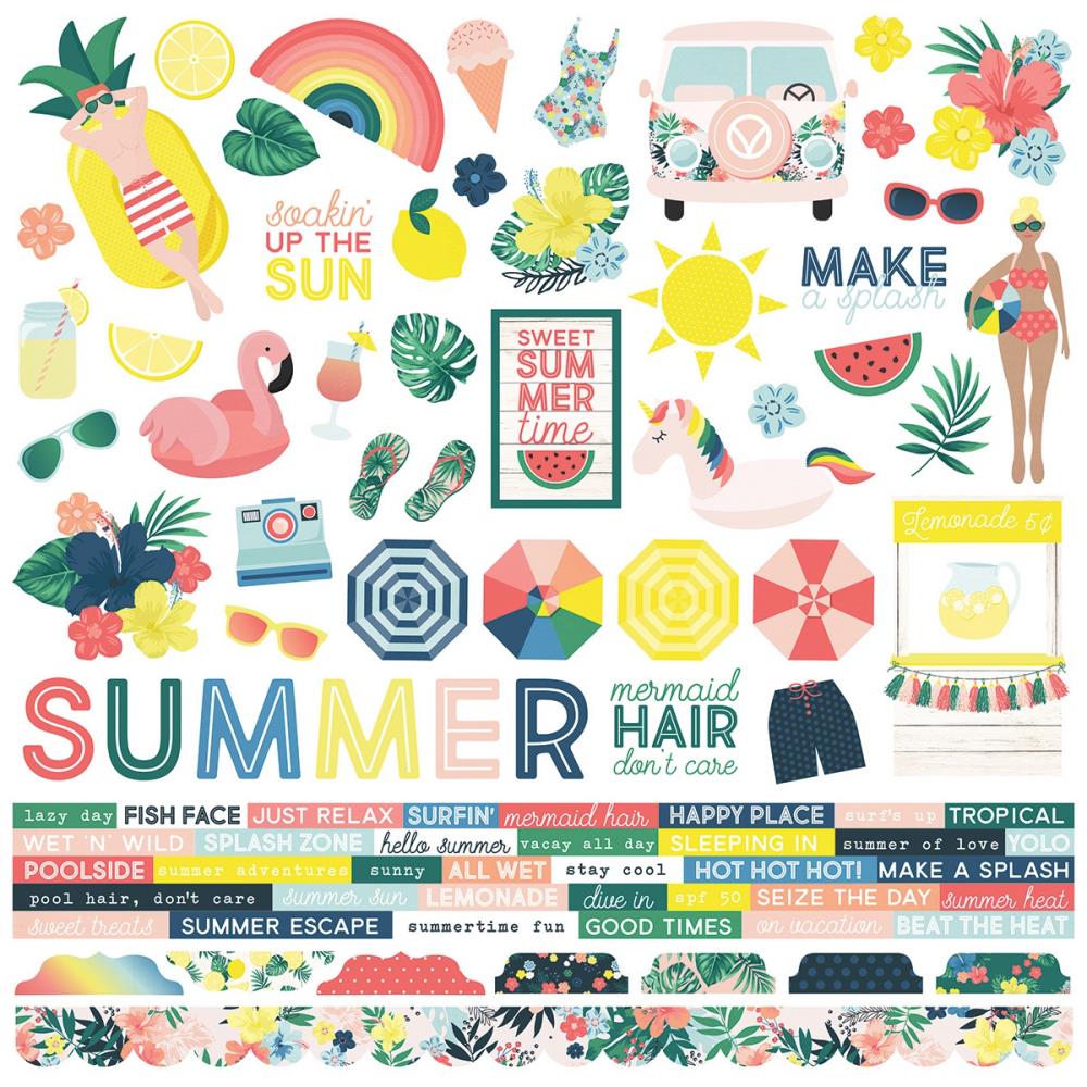 Simple Stories Sticker - Sunshine and Blue skies Stickers 12"X12" simple stories sunshine blue skies stickers 12by12 Simple Stories Sticker - Sunshine and Blue skies Stickers 12"X12"