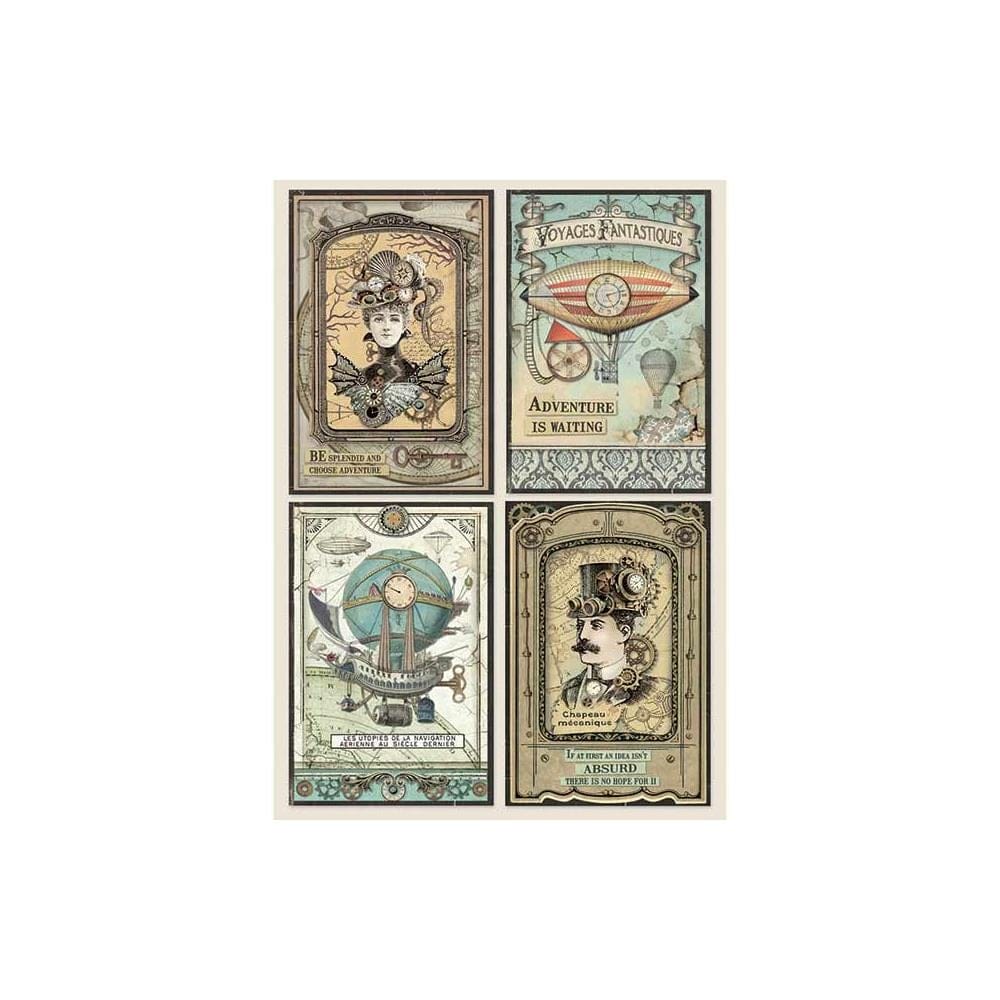 Stamperia Rice Paper A4 - Voyages Fantastiques Cards stamperia rice paper Voyages Cards Stamperia Rice Paper A4 - Voyages Fantastiques Cards