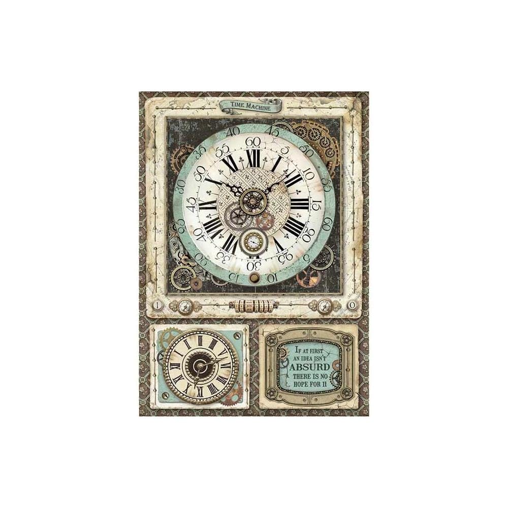 Stamperia Rice Paper A4 - Voyages Fantastiques Clock stamperia rice paper Voyages Fantastiques Clock Stamperia Rice Paper A4 - Voyages Fantastiques Clock