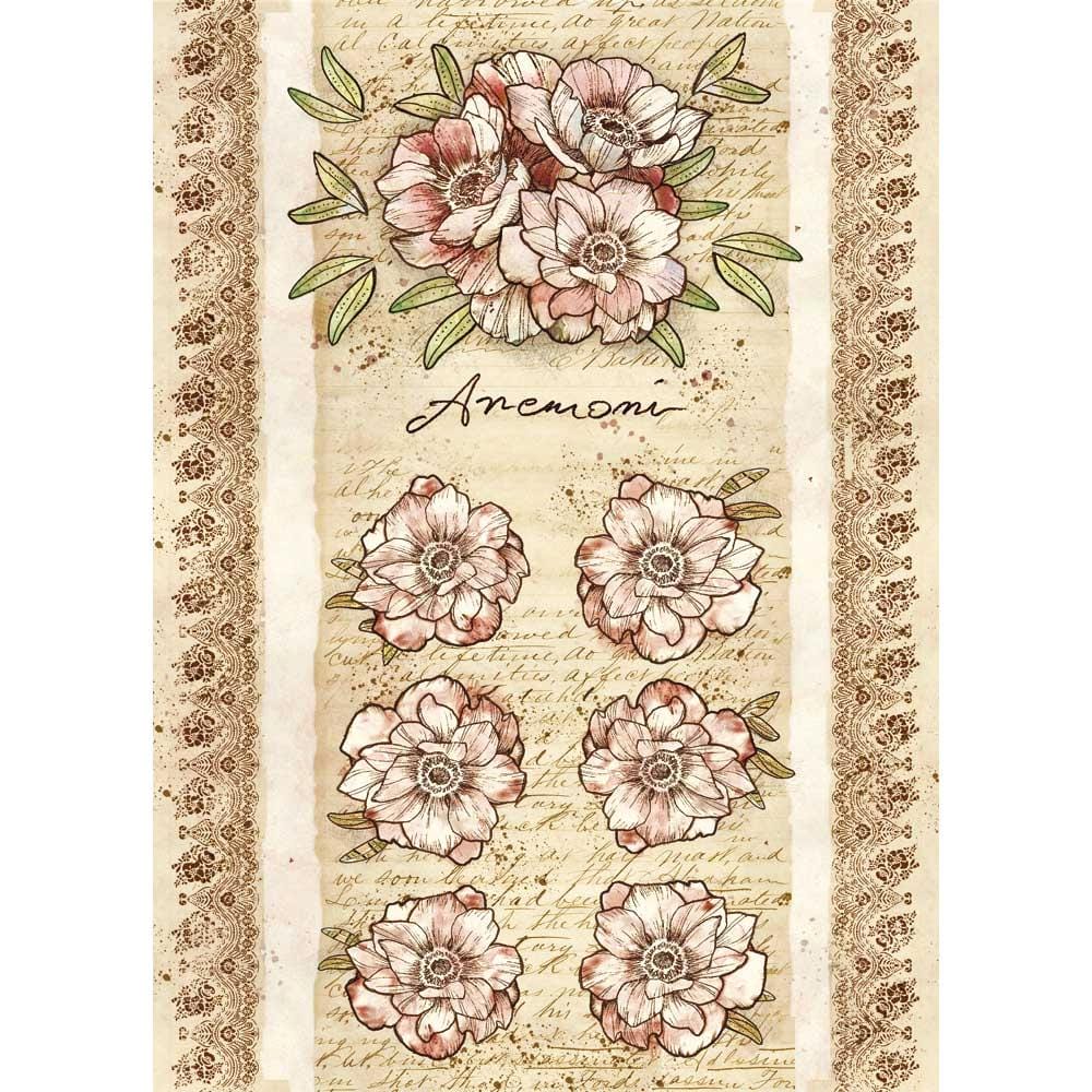 Stamperia Rice Paper A4 - Anemone stamperia rice paper anemone Stamperia Rice Paper A4 - Anemone