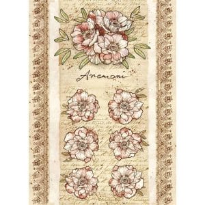 Stamperia Rice Paper A4 - Anemone